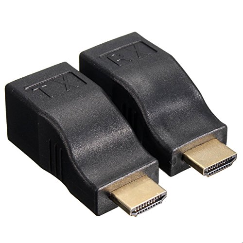HDMI Repeater, ELEGIANT HDMI To RJ45 Network Cable Extender Over by Cat 5e / 6 1080p up to 30m Extender Repeater for HDTV HDPC PS4 STB