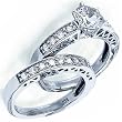 Gorgeous Lady Diamond Semi-Mount Engagement Ring Set (Center Stone Is Not Included)