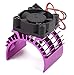 ShareGoo Alloy heat sink Heatsink with 5V Cooling Fan for 1/10 Car 540 550 3650 Size Brushless Engine Motor,For Remote Control Car Truck Buggy Crawler(Purple)