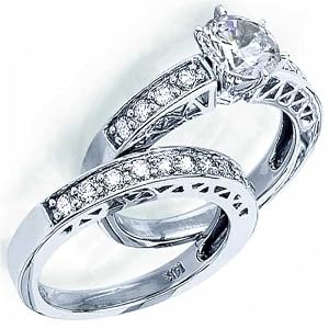 Gorgeous Lady Diamond Semi-Mount Engagement Ring Set (Center Stone Is Not Included)