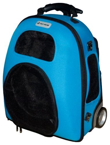 Pet Gear I-GO2 Weekender Rolling Pet Backpack for cats and dogs up to 8-pounds, Ocean Blue