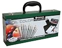 Paint Set with 12 Oil Paints and Brushes in Wood Box