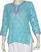 Womens Cotton Sleeveless Top Blouse Chikan Embroidery Size XS (ctop340)