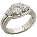 Platinum Three Stone Past Present Future Diamond Wedding Ring Set