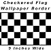 Checkered Flag Cars Nascar Wallpaper Border-9 Inch (Black Edge)