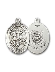 Sterling Silver St. George Coast Guard Medal