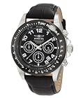 Invicta Men's 10707 Speedway Chronograph Black Dial Black Leather Watch