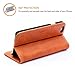 SHIELDON® 100% Genuine Natural Leather Wallet Case Classic Flip Book Style Protective Cover for iPhone 6 Plus (5.5 inch), Hand Made with Bulit-in Stand Function, ID Holder, Money & Credit Cards Slots (Cognac Brown)