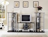 Review Imported  / 3 Piece Metal and Glass Contempory Entertainment Center