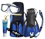 U.S. Divers Sideview Mask, Paradise Dry Snorkel, Travel Trek Fins, Strap & Coast Bag Package