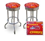 IMAGE OF 2 Kansas City Chiefs NFL Football Themed Specialty / Custom Barstools Set