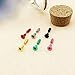 HuaYang Women Men Unisex Unique Nail Shape Carbon Teel Plating Screw Stud Earrings(Black)