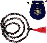 ROSEWOOD 108 MALA PRAYER BEADS ~ 8mm Size ~ Buddhist Meditation Rosary w/ Red Tassel & Om Mani Padme Hum Mala Bag