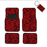 A Set of 4 Universal Fit Animal Print Carpet Floor Mats for Cars Truck and 1 Key Fob... by MB Wheels