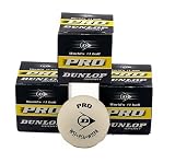 Dunlop White Pro Squash Ball - 3 Pack