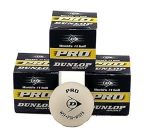 Dunlop White Pro Squash Ball - 3 Pack