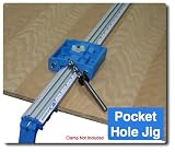 Edge Clamps: All in One Clamp PHJ Pocket Hole Jig with Step Drill and Square Driver