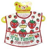 ベビーフードビブ《いちごケーキちゃん》☆食事用よだれかけ☆