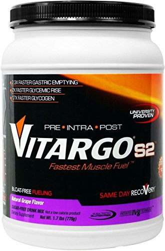 Vitargo S2 - Gluten Free Pre - Intra - Post Workout and Sport Supplement, Natural Grape 10 Serving