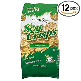 Genisoy Soy Crisps, Creamy Ranch, 3.5-Ounce Bags (Pack of 12)