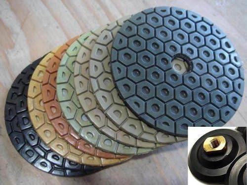 Super Grade Diamond Polishing Pads 4" inch 14 Pce Set Granite Stone Concrete Marble