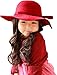 Bienvenu Kids Girl's Vintage Dome 100% Wool Felt Bowler Cap Floppy Hat Bow