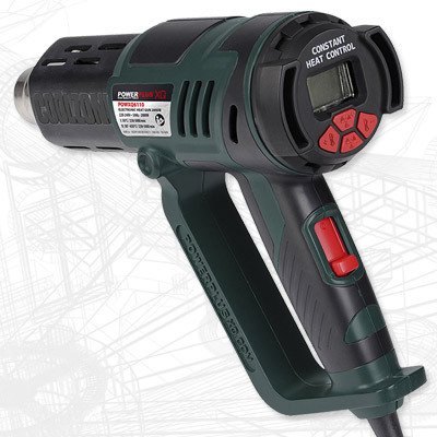 Produkt-Bild: Hei&szlig;luftpistole 2.000 Watt mit LCD-Display + 5-tlg. Zubeh&ouml;r - POW XQ6110