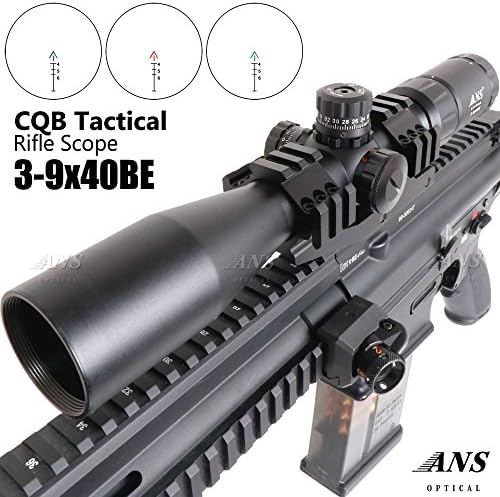 ANS Optical 3-9x40BE CQB Red Green Blue Illuminated Etched Glass Reticle Riflescope