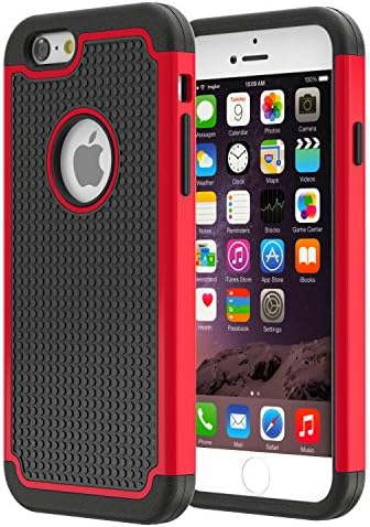 iPhone 6 Case, TruGlue [Hard Back + Silicone] Case for iPhone 6 4.7 Inch (Red)