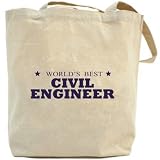 Canvas Tote Bag Beige " The Best Civil Engineer Of The World " Occupations