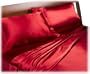 Divatex Home Fashions Royal Opulence Satin Queen Sheet Set, Red
