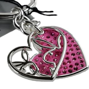 Playboy-Schlüsselanhänger 2-teilig pink in Herzform, von International Connection