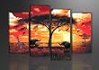 Bild auf Leinwand Afrika 130 x 80 cm 4 Teile Modell-Nr. XXL 6165 Bilder fertig gerahmt� auf echtem Holzrahmen riesig. Ausf�hrung Kunstdruck als Wandbild mit Rahmen.