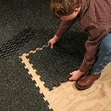 4 Piece Interlocking Mat Black Grey Speck