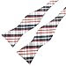 PenSee Mens Self Bow Tie Red & Grey & Navy Plaids Woven Silk Bow Ties