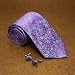 Red Striped Designer Ties for Men Stripes Dad's Present Handmade Silk Neck Tie Cuff Links Set 5202 image 1