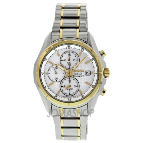 Seiko Men's SSC002 Two Tone Stainless Steel Analog with White Dial Watch