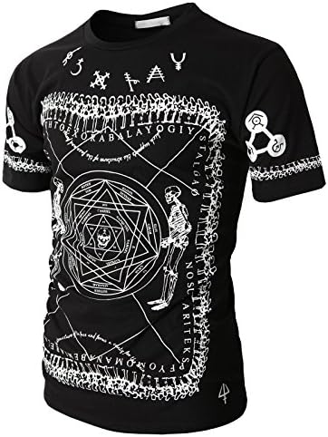 R2P Men's Unique Designed Skull Printing Short sleeve T-shirts BLACK US L/Asia XL (KMTTS0254)