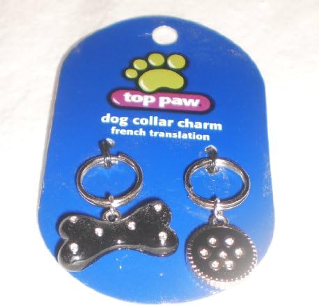 Top Paw Black Bone & Paw Collar Charms
