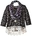 Beautees Girls' Lace Hem Top with Infinity Scarf