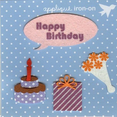 Assorted Happy Birthday Design Iron on Appliques 4 Patches Pack (Special Promotion 2)