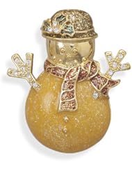 14 Karat Gold Plated Snowman Fashion Pin