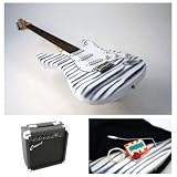  : Crescent 39" Zebra Electric Guitar with Accessories and 10 watt AMP