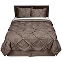 Home Kissing Pleat Comforter Set - Latte