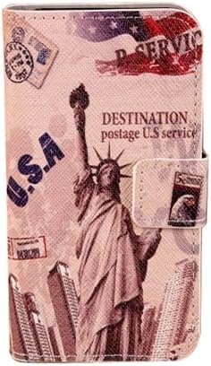 Apple Cellphone Case Protective Case Cover Pu Leather Wallet Case Statue of Liberty for Iphone 4 / Iphone 4s or Iphone 5 (Iphone 5/5s - Statue of Liberty)