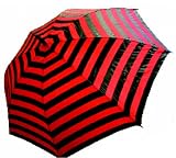 Punk Rock Retro RED STRIPE Collapsible Rain Umbrella