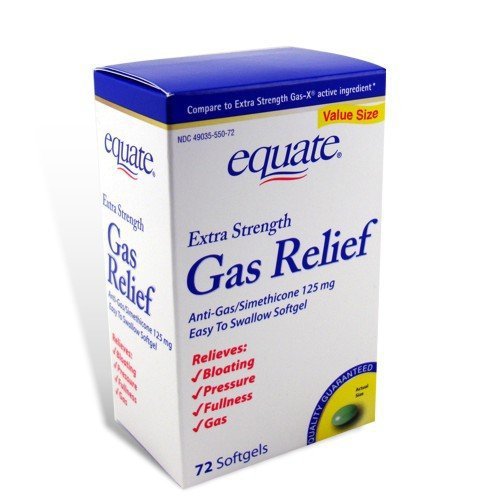 Equate Extra Strength 125 mg Gas Relief Softgels, 72-Count Bottle