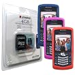 Dark Blue, Magenta, Sunset Red Skin Cover Case and Kingston 4GB microSDHC Class 4 Memory Card with SD Adapter for Blackberry Pearl 8110 8120 8130
