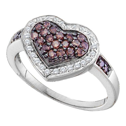 Diamonds Chocolate-white Diamond 14k Heart Ring-anniversary Ring
