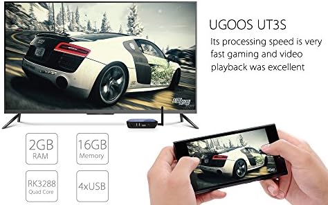 UGOOS UT3S Android Mini PC - 2.4GHz/ 5GHz WiFi, 4Kx4K Output, Quad Core RK3288 CPU, 2GB RAM, 16GB Memory, 4xUSB (Blue)
